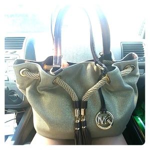 Gold fabric Michael Kors handbag